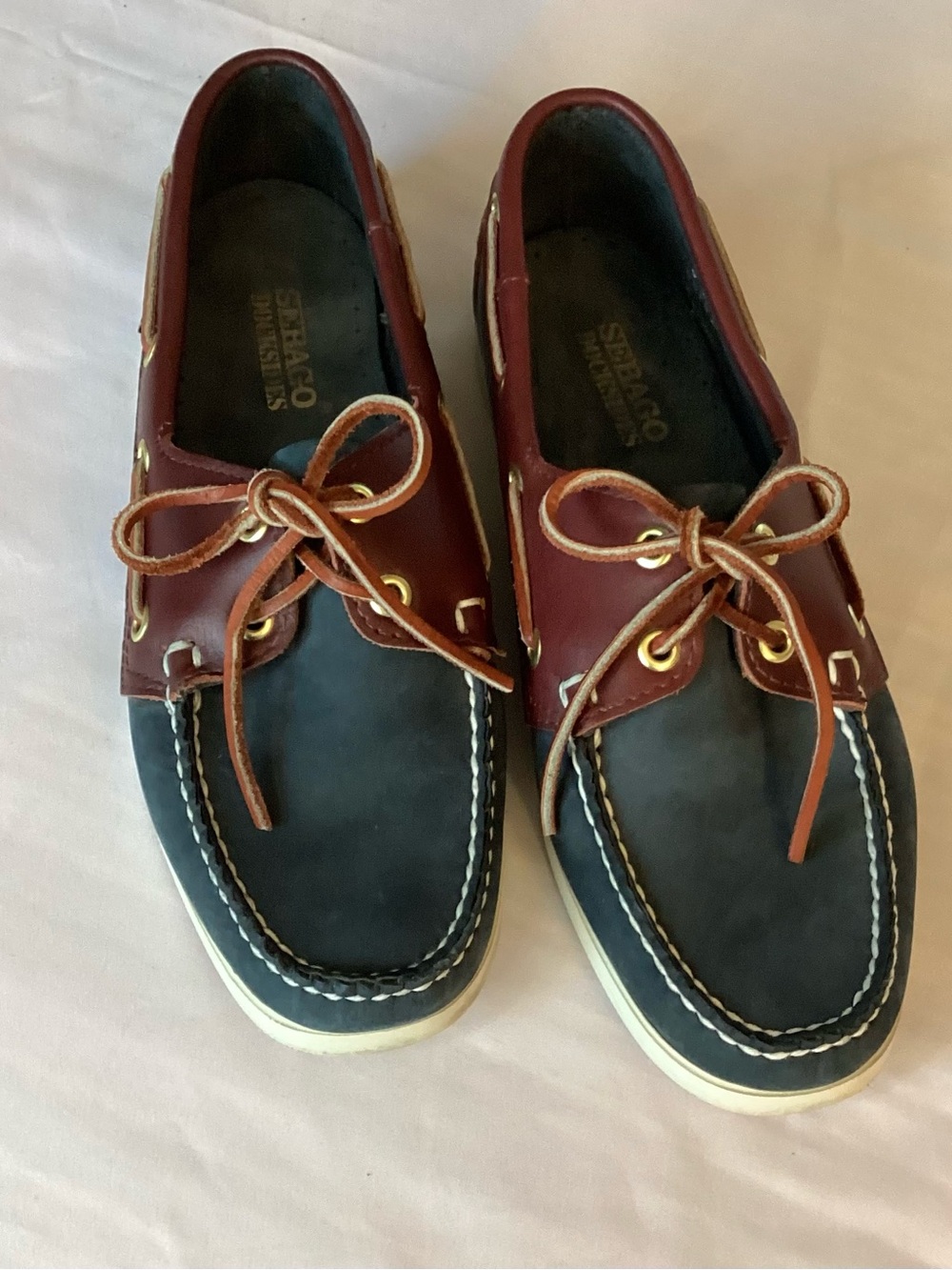 Sebago Docksides Mens 9 W Blue Suede Leather Boat Shoes Moccasin Loafer 58152